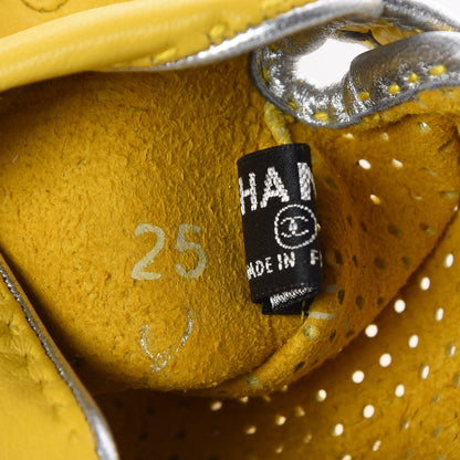 Chanel Lambskin Perforated Fingerless Gloves 8 Yellow 4 of 4