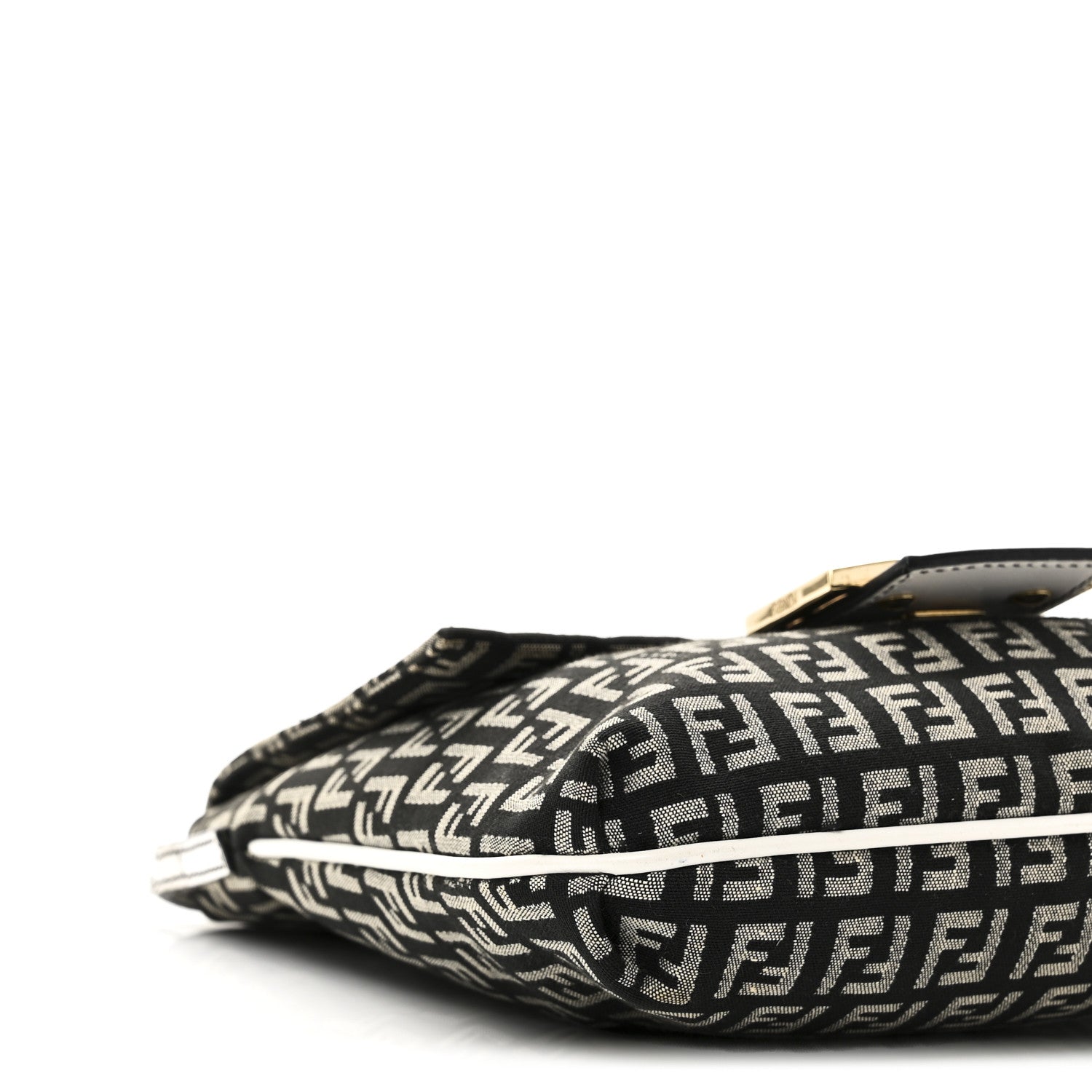 Fendi Zucchino Tube Messenger Bag Black White 8 of 9