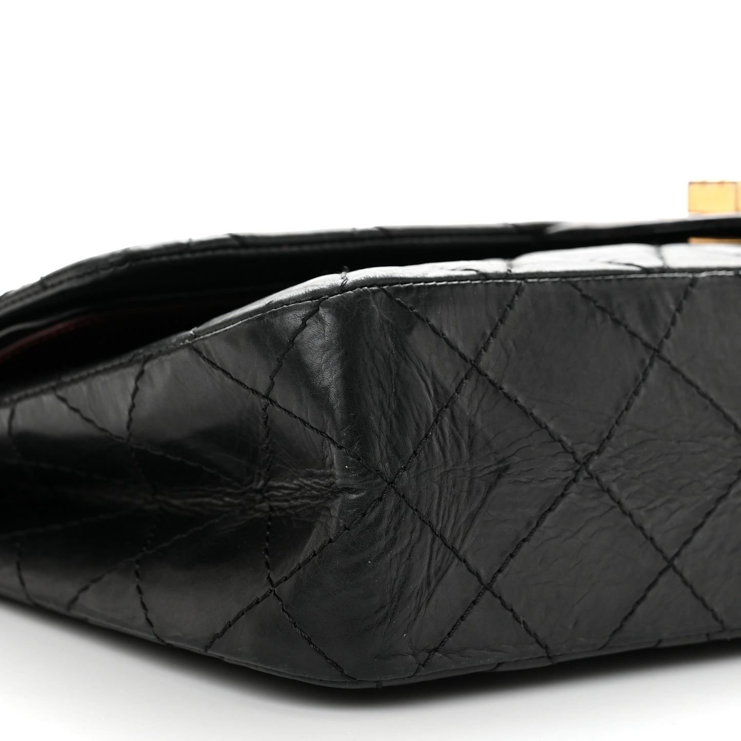 Aged Calfskin Quilted 2.55 Reissue 227 Flap Black