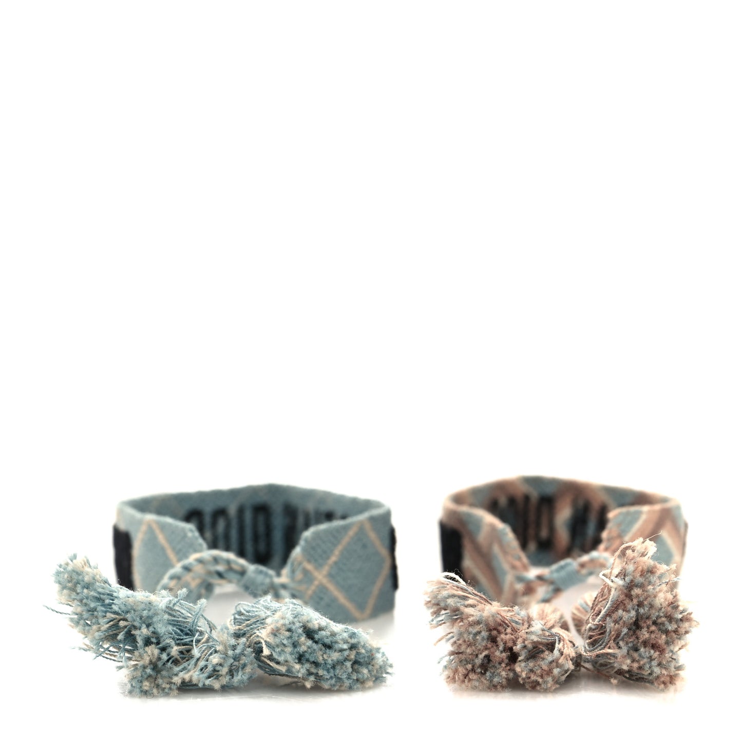Woven Cotton J'Adior Friendship Bracelet Set Blue Nude