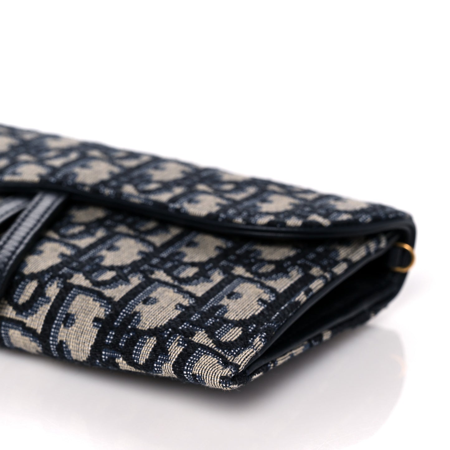 Oblique Saddle Chain Long Wallet Blue