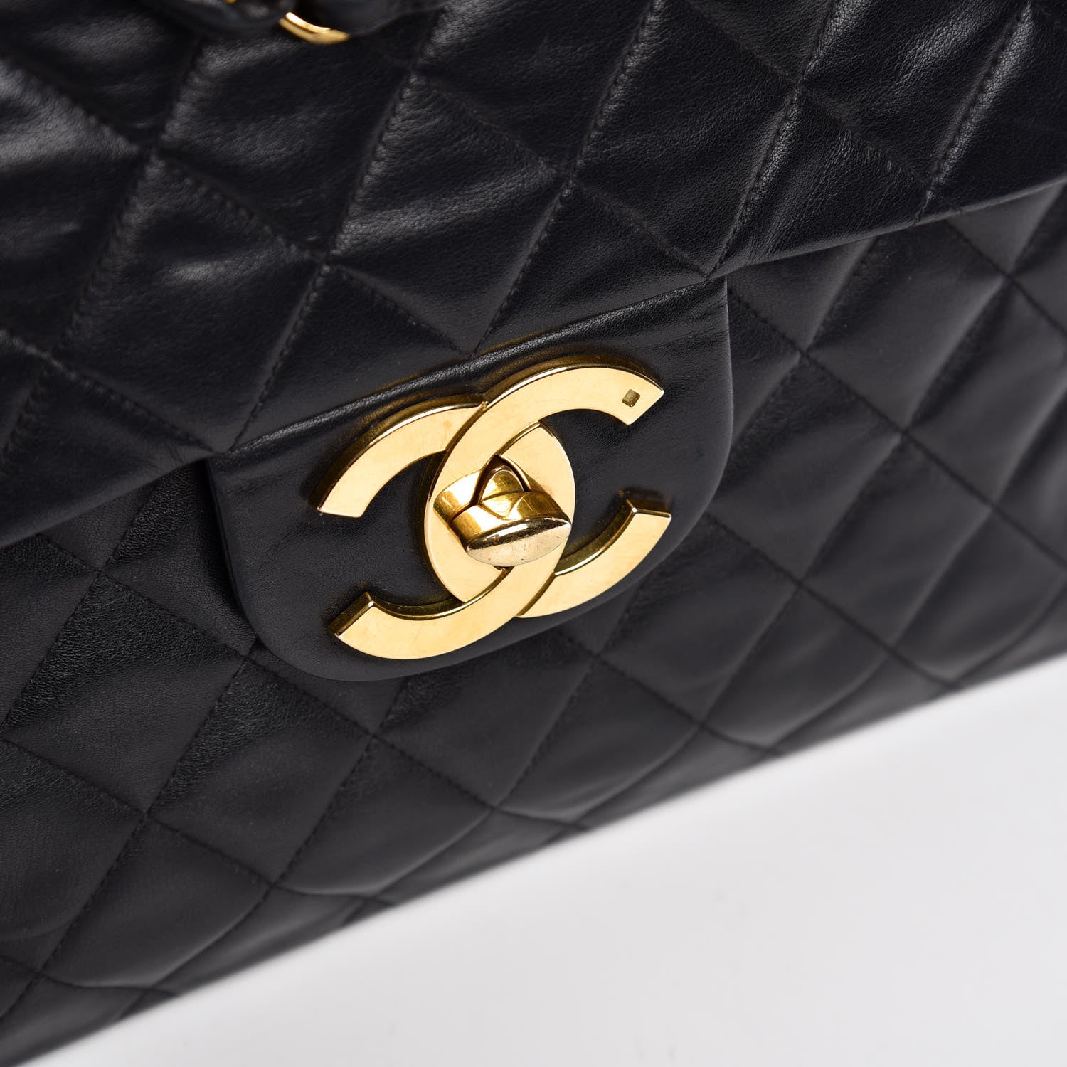 Chanel Lambskin Quilted XL Jumbo Single Flap Black 17 of 17