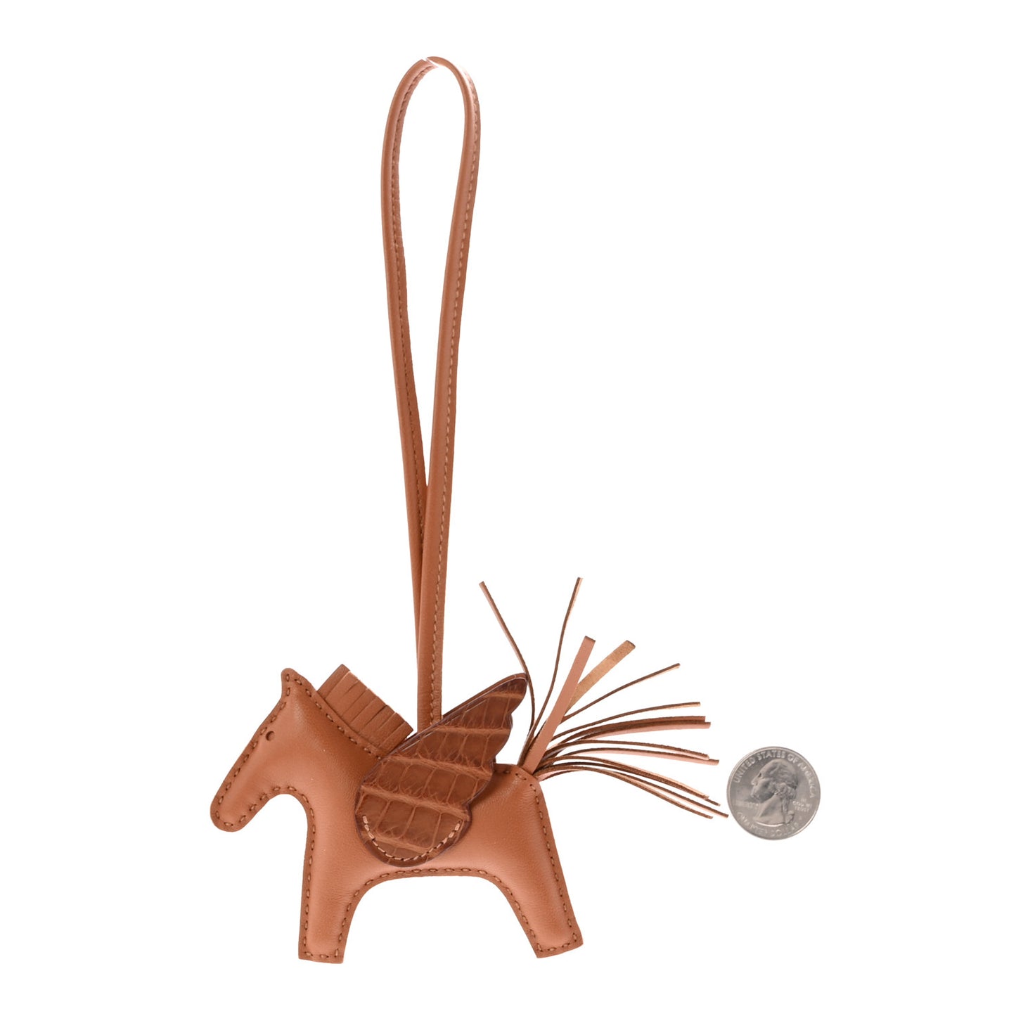Milo Lambskin Matte Alligator Touch Grigri Rodeo Pegase Horse Bag Charm PM Gold