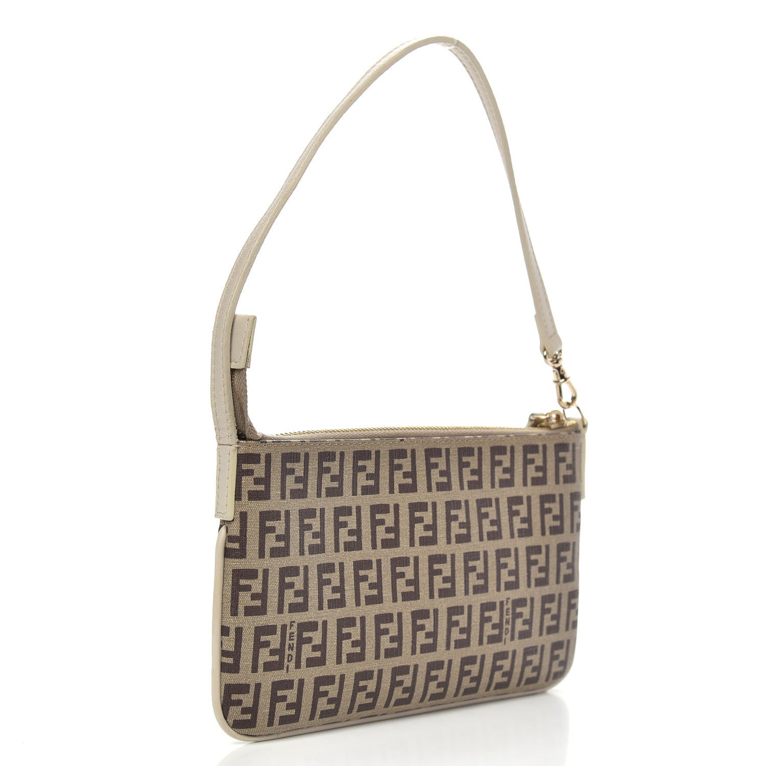 Fendi Zucchino Spalmati Pochette Tan 3 of 12