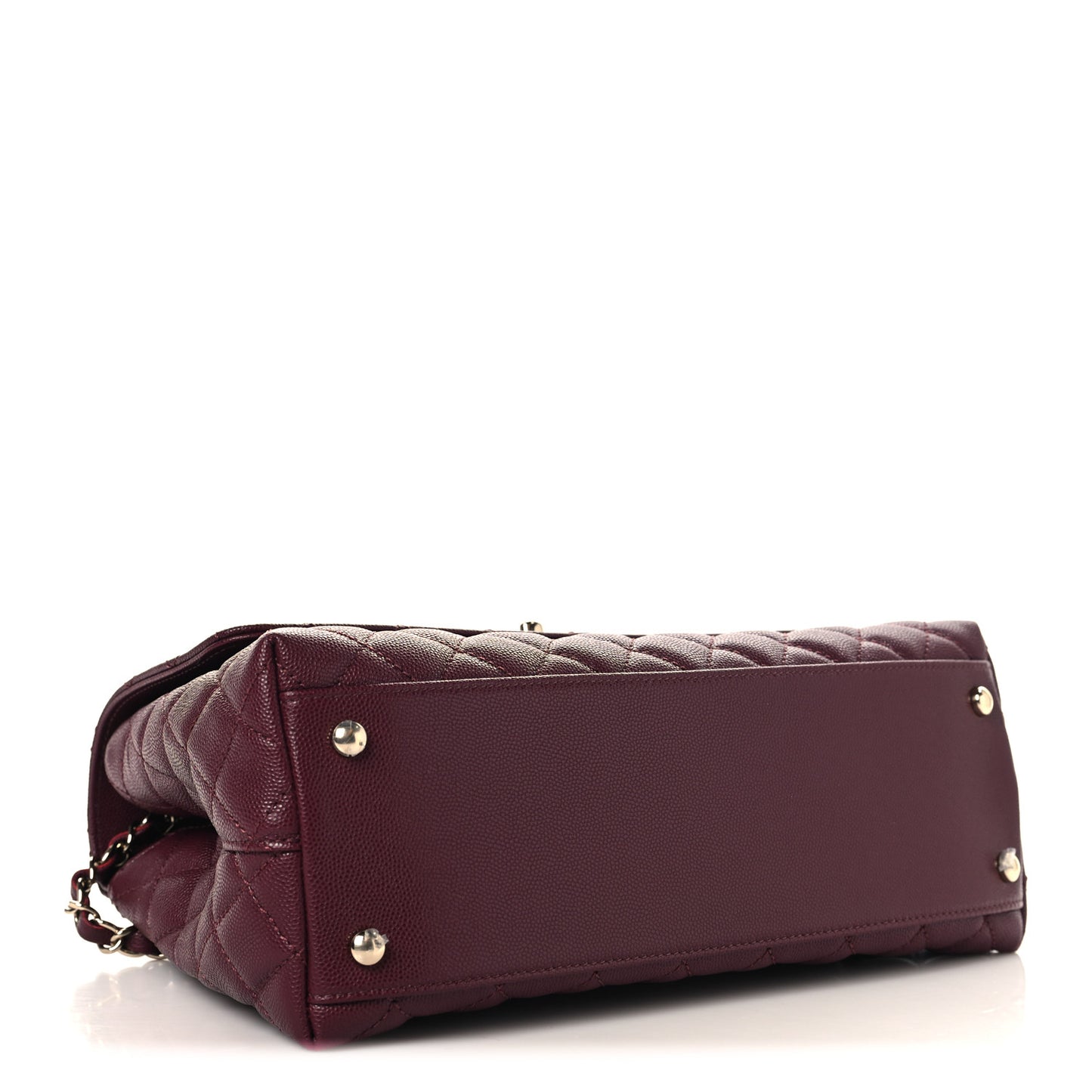 Caviar Quilted Small Coco Handle Flap Burgundy