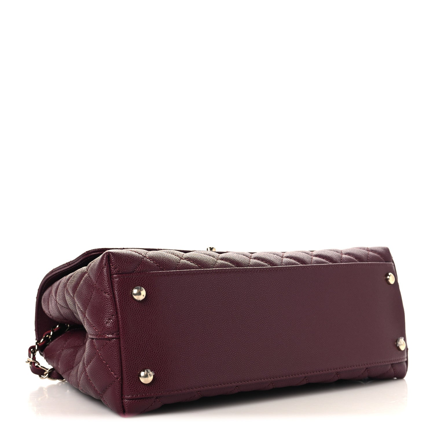 Chanel Caviar Quilted Small Coco Handle Flap Burgundy 4 of 11