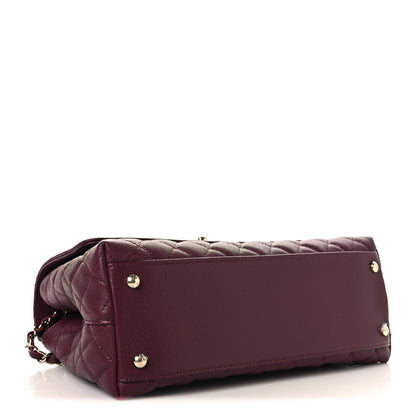 Chanel Caviar Quilted Small Coco Handle Flap Burgundy 4 of 11