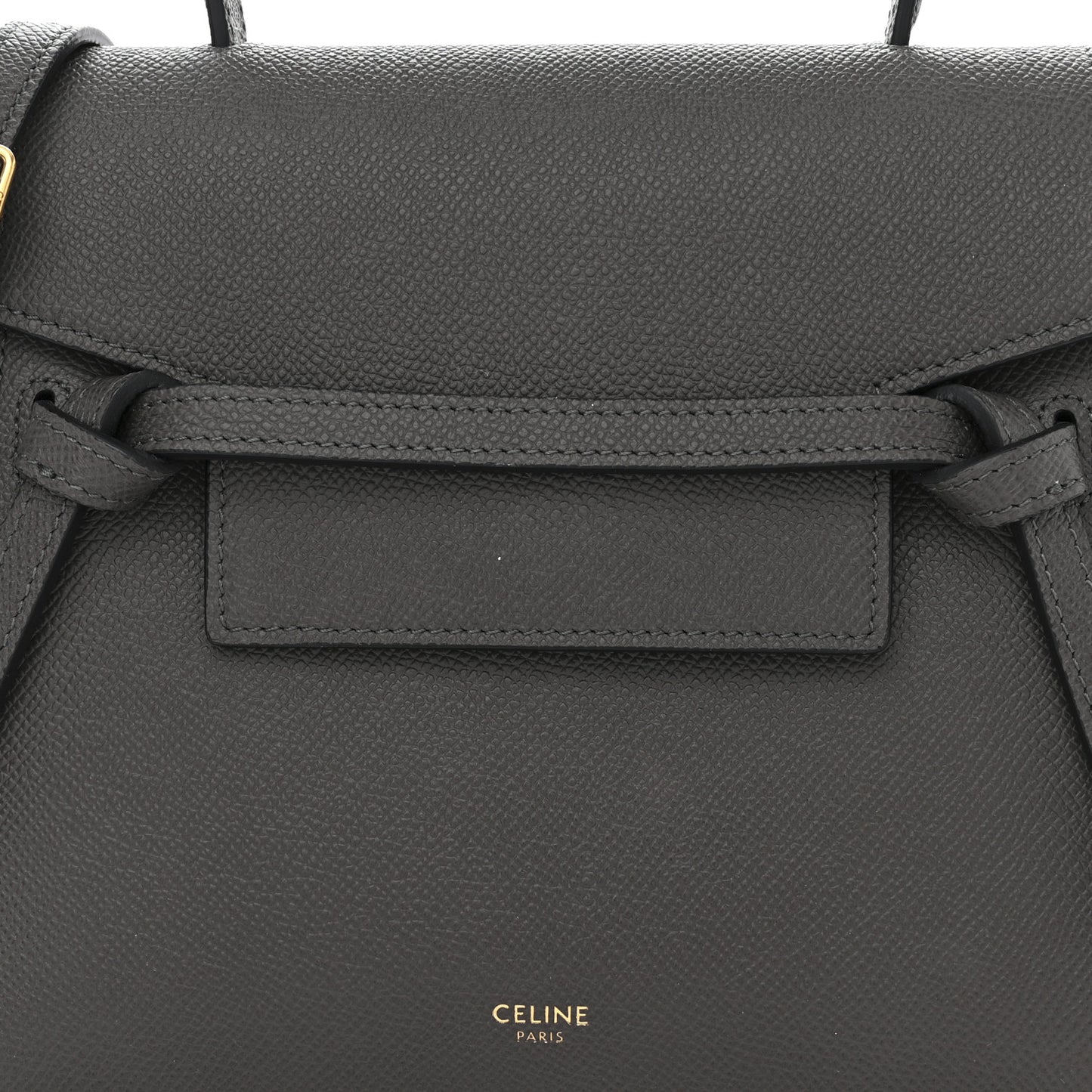 Grained Calfskin Nano Belt Bag Grey