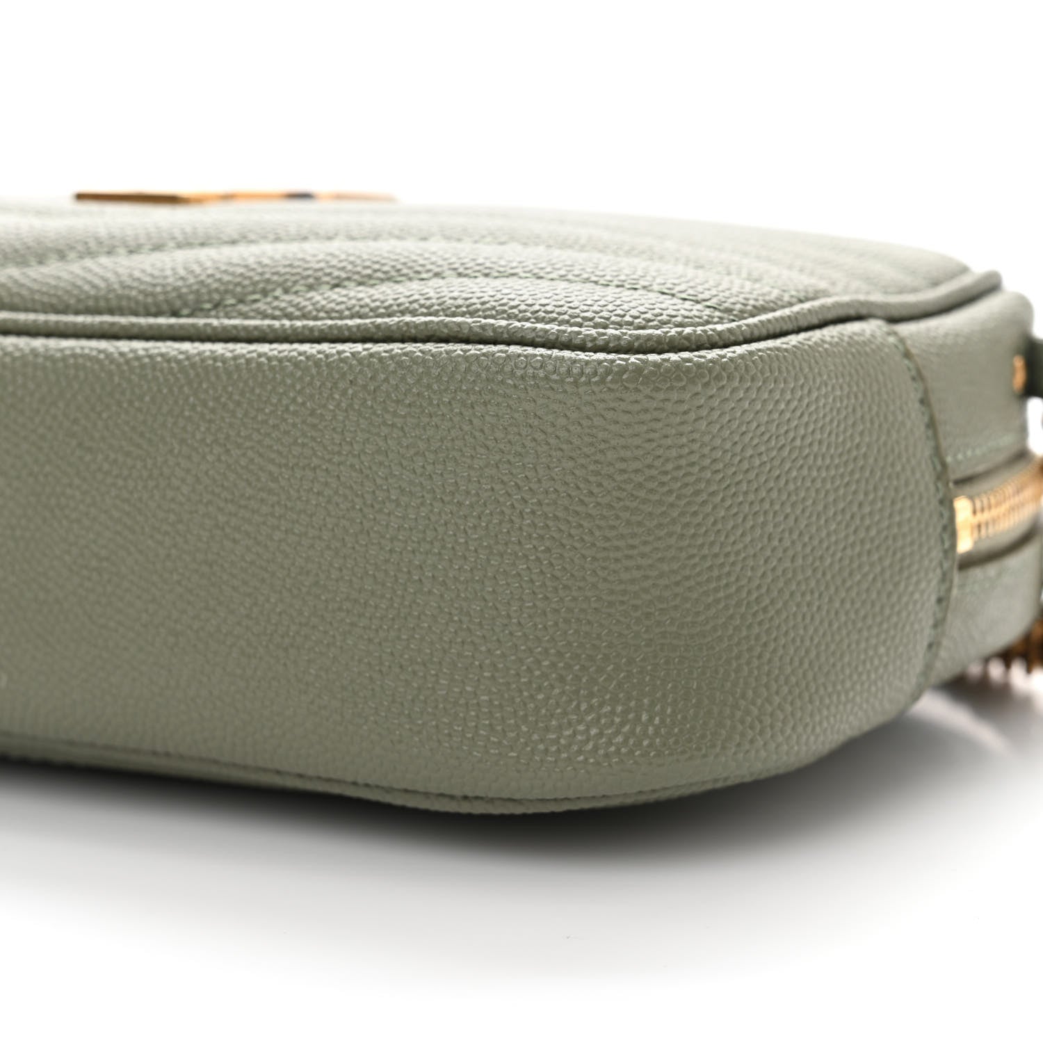 Saint Laurent Grain De Poudre Matelasse Monogram Mini Lou Camera Bag Light Sage 10 of 10