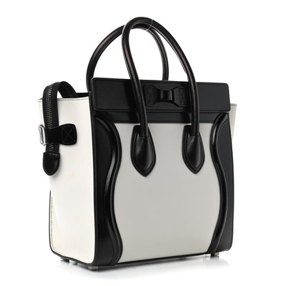 Celine Sleek Calfskin Micro Bi-Color Luggage Black White 2 of 4