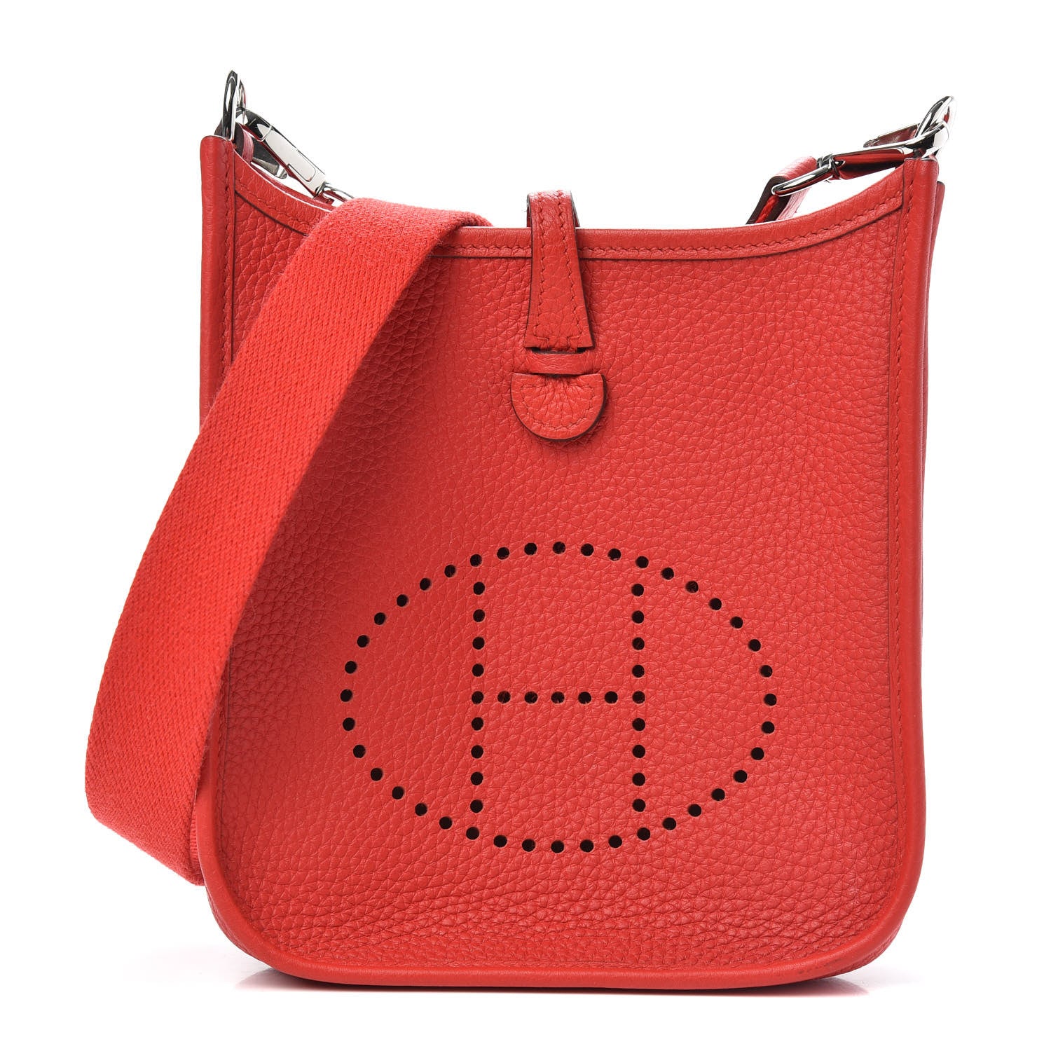 Hermes Taurillon Clemence Evelyne TPM Rouge De Coeur 1 of 10