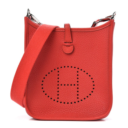 Hermes Taurillon Clemence Evelyne TPM Rouge De Coeur 1 of 10