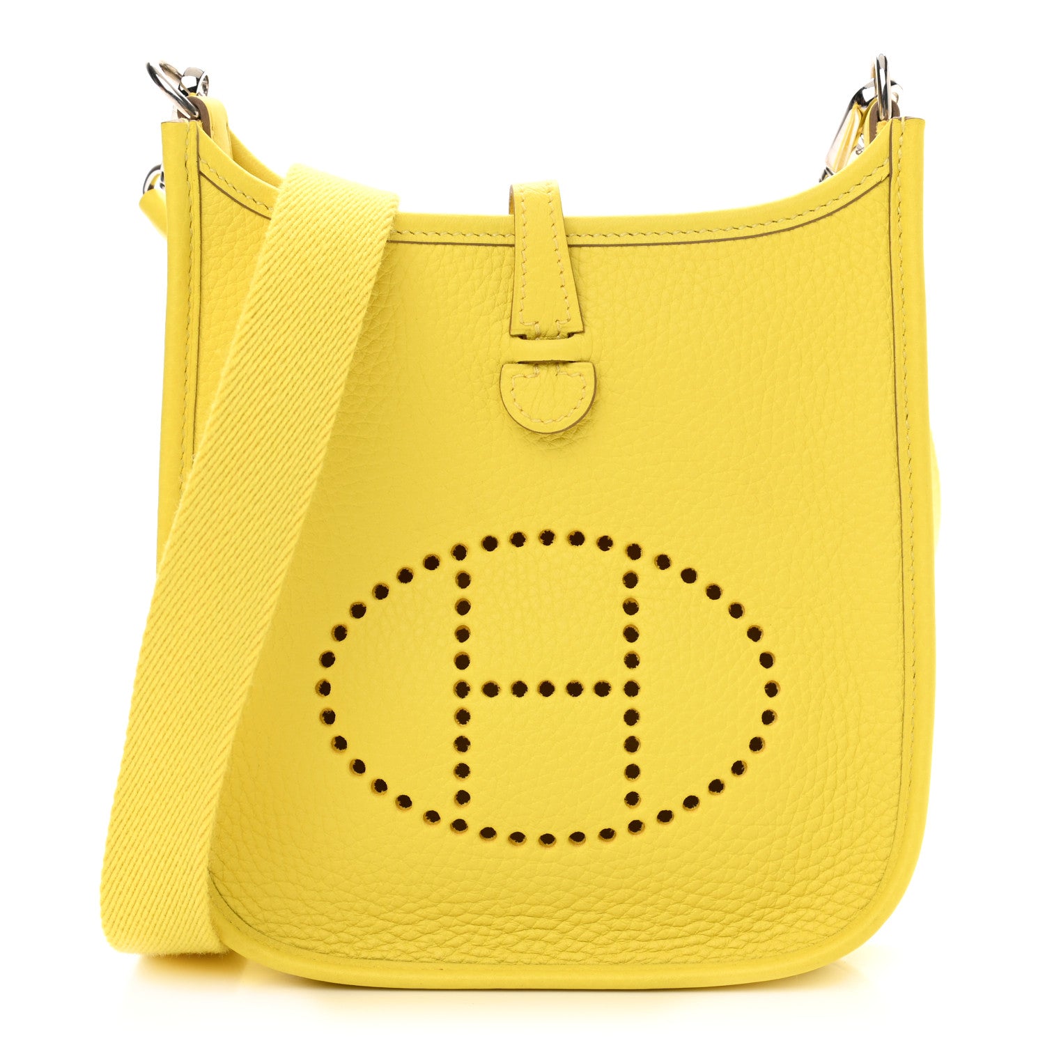 Hermes Taurillon Clemence Evelyne TPM Lime 1 of 13