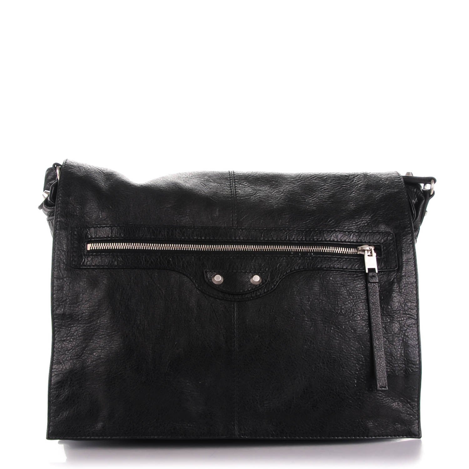 Balenciaga Agneau Arena Foldover Messenger Black 1 of 7