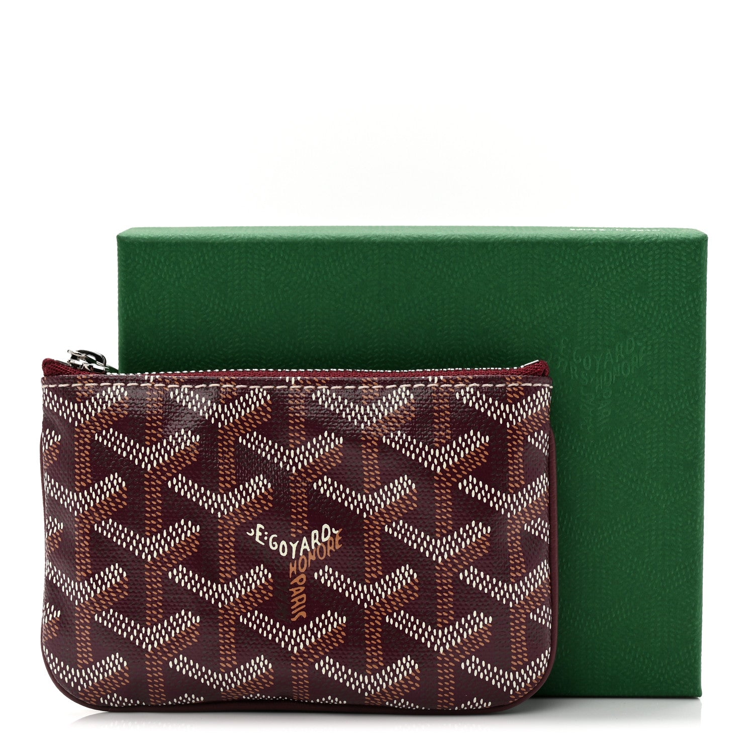 Goyard Goyardine Nano Senat Key Pouch Burgundy 8 of 8