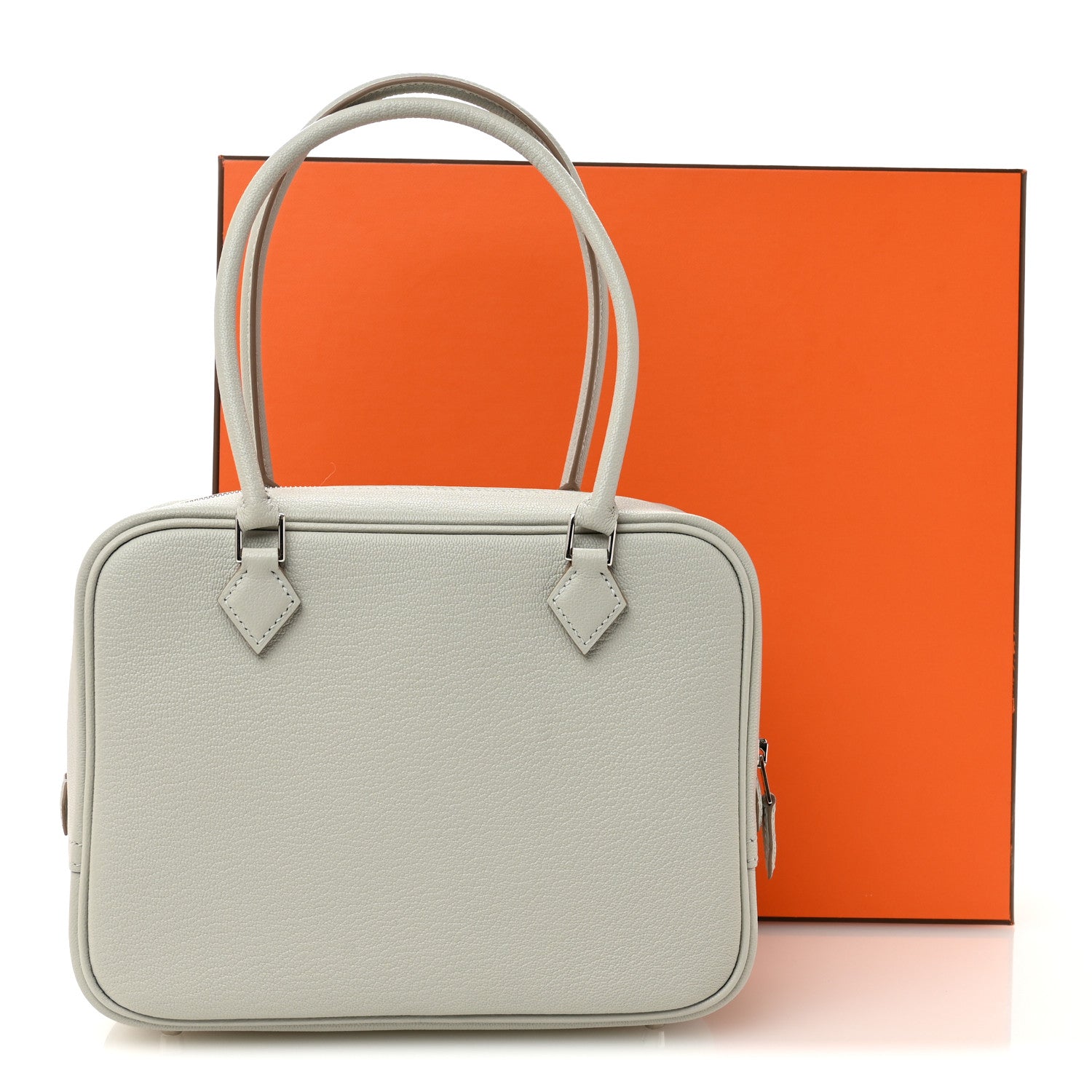 #HERMES ジレ 38 コレクション品 Hermes Chevre Mysore Mini Plume Gris Perle 1767466 – FASHIONPHILE