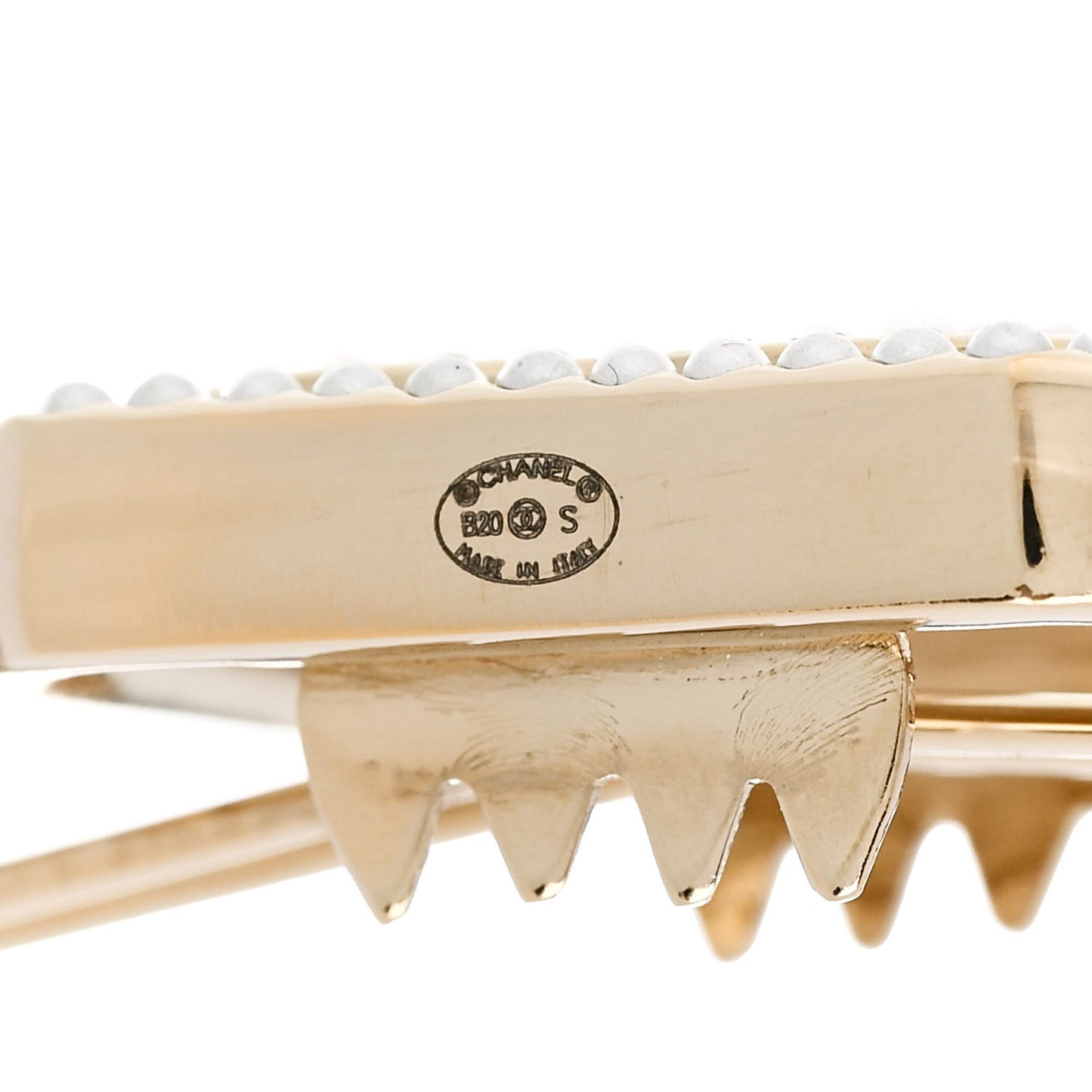 Crystal Chain CC Vendome Hair Clip Barrette Gold