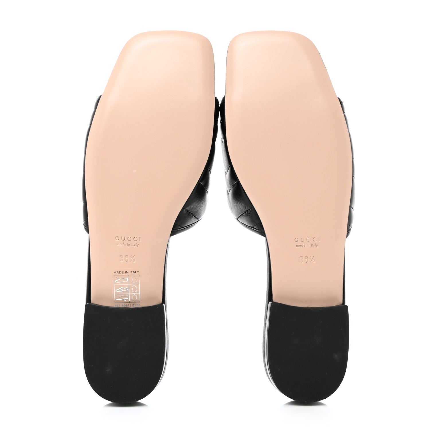 Gucci Nappa Matelasse GG Marmont Flat Slide Sandals 38.5 Black 5 of 9