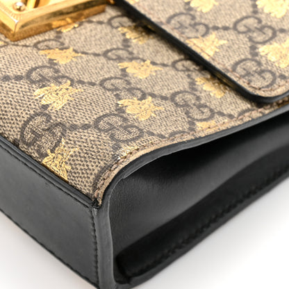 Gucci GG Supreme Monogram Bees Small Padlock Shoulder Bag Black 16 of 16