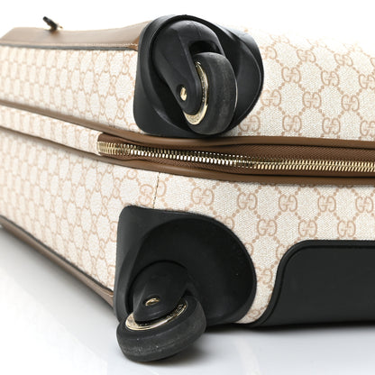 Gucci GG Supreme Monogram Four Wheel Carry On Suitcase White Brown 8 of 13
