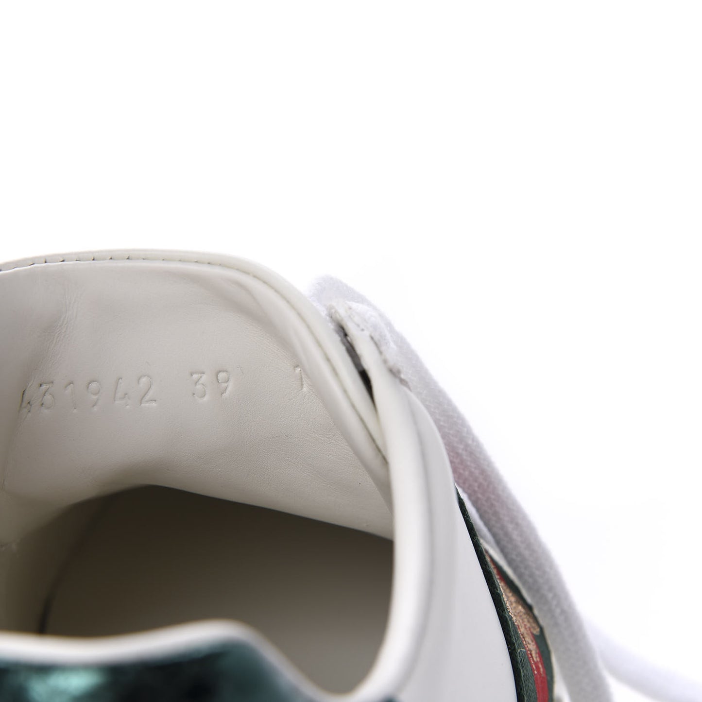 Calfskin Ayers Bee Embroidered Womens Ace Sneakers 39 White Green