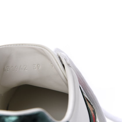 Gucci Calfskin Ayers Bee Embroidered Womens Ace Sneakers 39 White Green 9 of 9