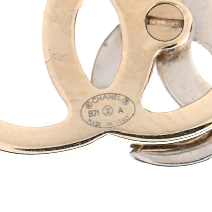 Chanel Crystal Double CC Earrings Gold Silver 4 of 4