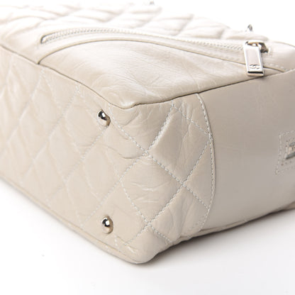 Chanel Aged Calfskin Quilted Cotton Club Bowler Pearl 9 of 9