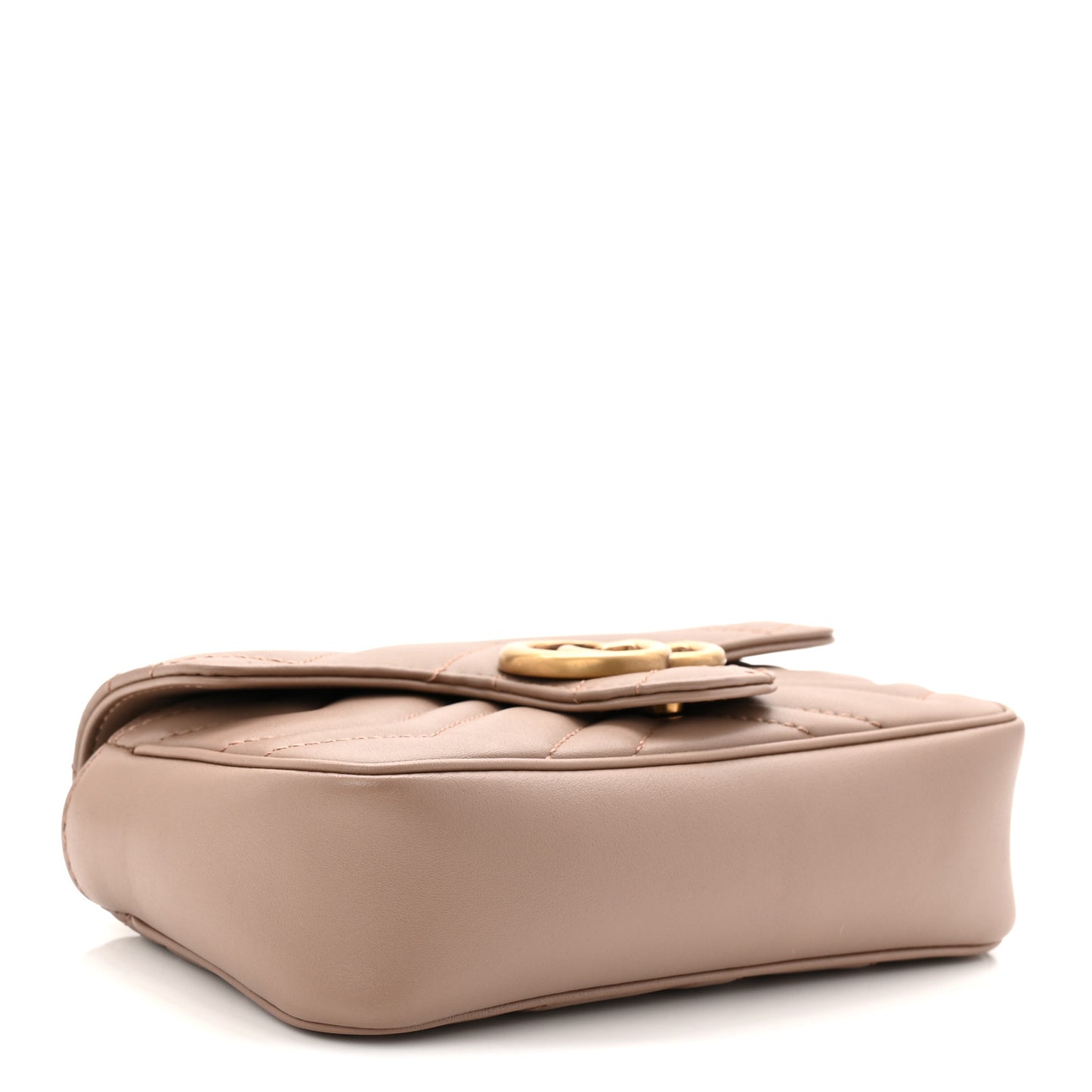 Calfskin Matelasse Super Mini GG Marmont Shoulder Bag Porcelain Rose