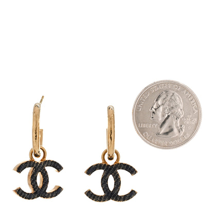 Chanel Metal Enamel CC Denim Drop Earrings Gold Blue 2 of 4