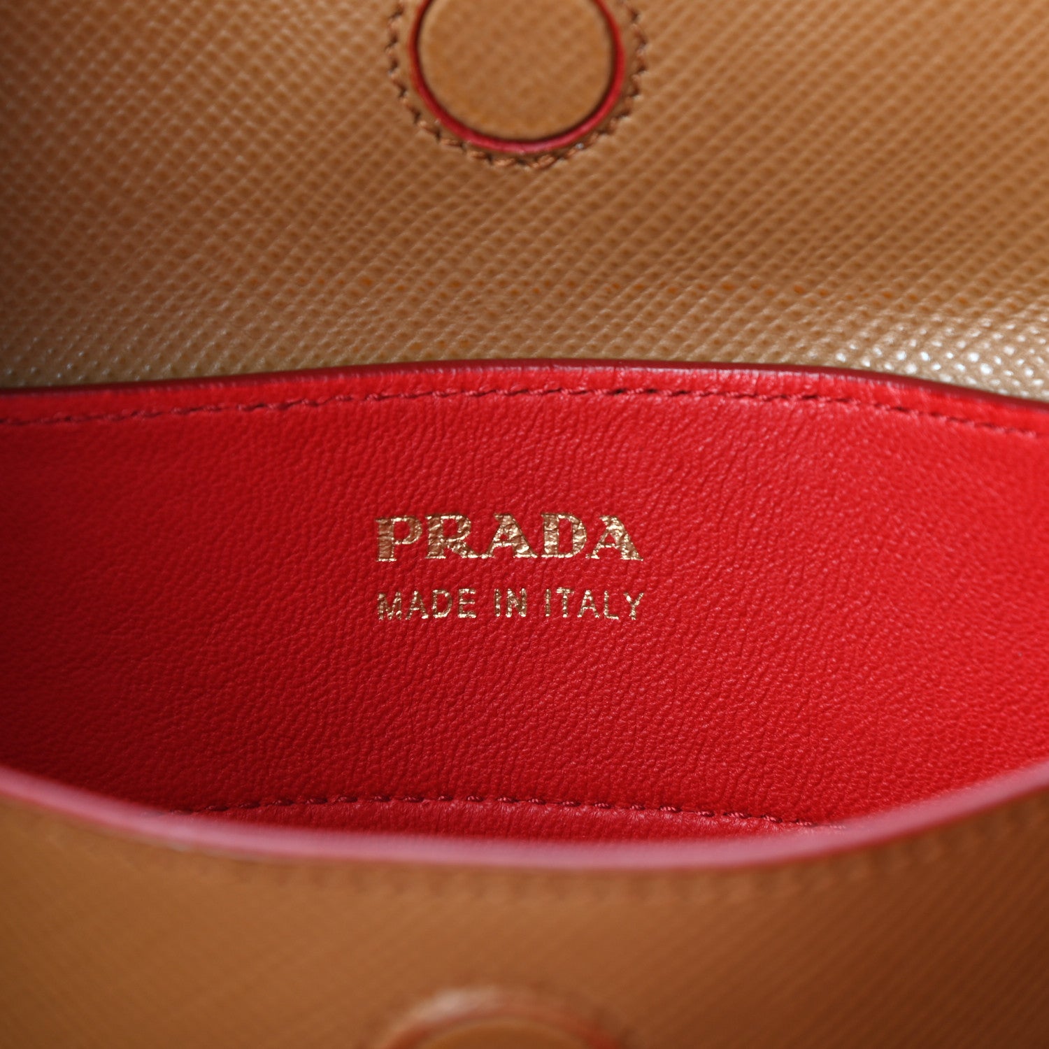 Prada Saffiano Cuir Medium Double Bag Caramel Fuoco 6 of 11