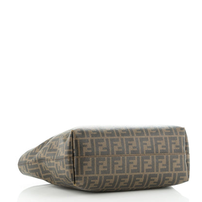 Fendi Zucca Spalmati Small Roll Tote Tobacco Blue 4 of 8