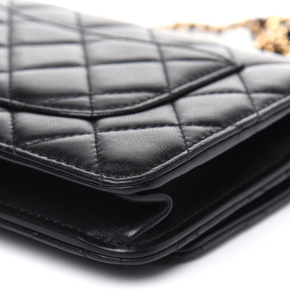 Chanel Lambskin Quilted Wallet On Chain WOC Black 13 of 15