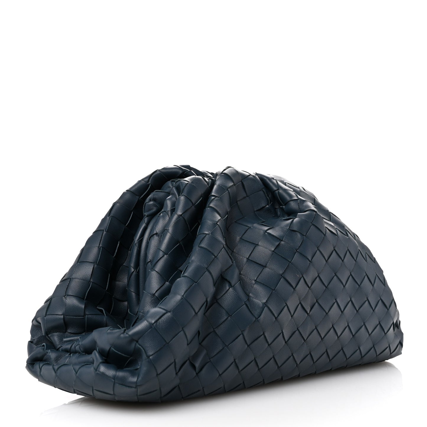 Nappa Maxi Intrecciato The Pouch Oversized Clutch Deep Blue