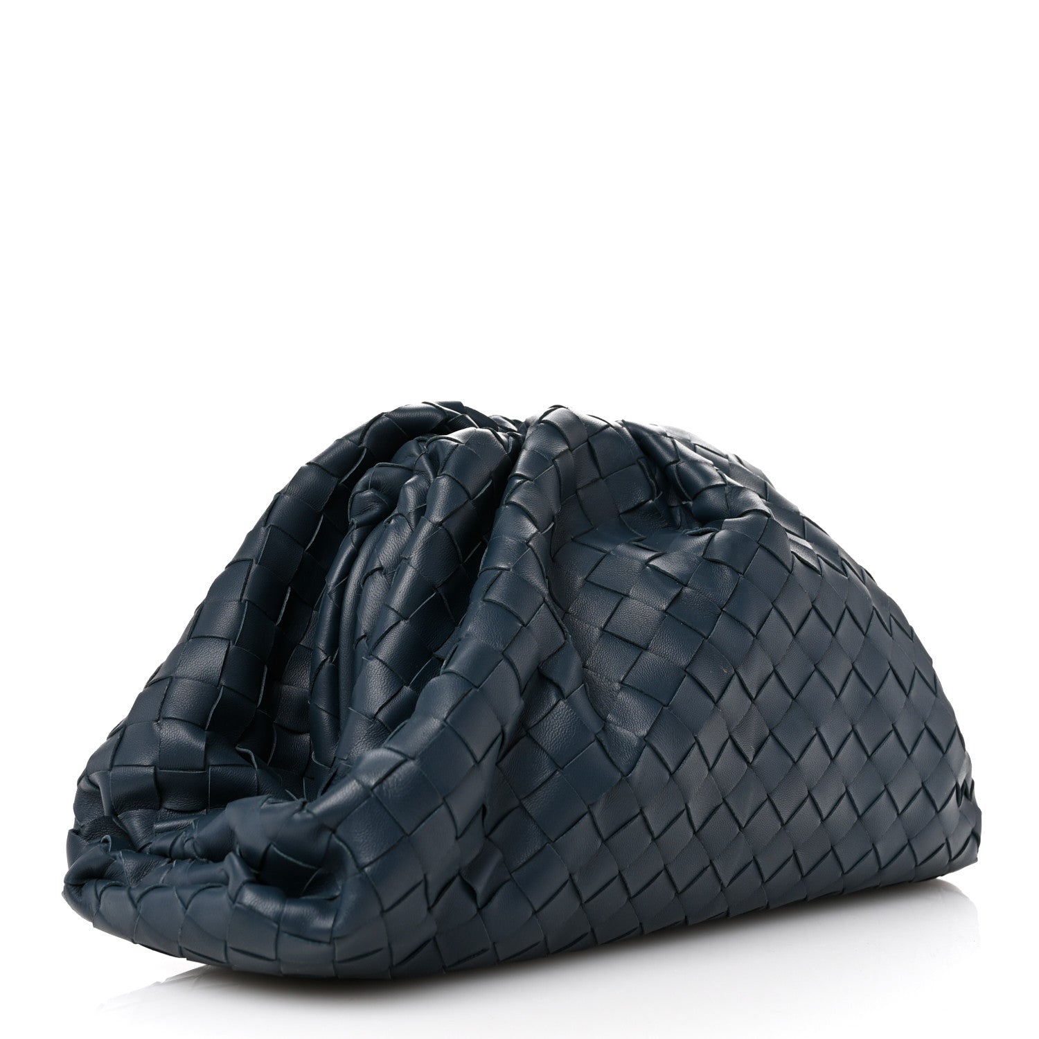 Bottega Veneta Nappa Maxi Intrecciato The Pouch Oversized Clutch Deep Blue 3 of 9