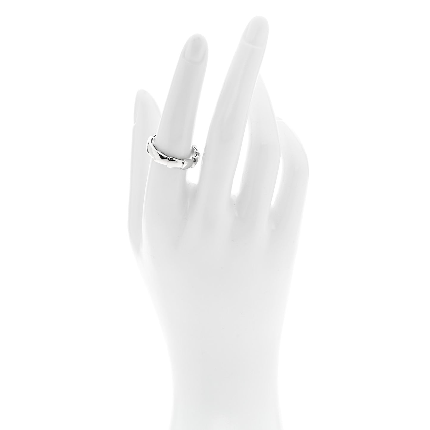 18K White Gold Serpenti Viper Thick Wedding Band Ring  56 7.5