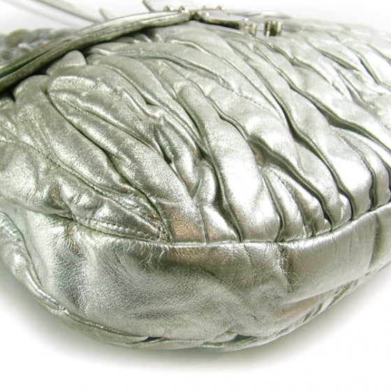 Miu Miu Leather Matelasse Coffer Silver 6 of 10