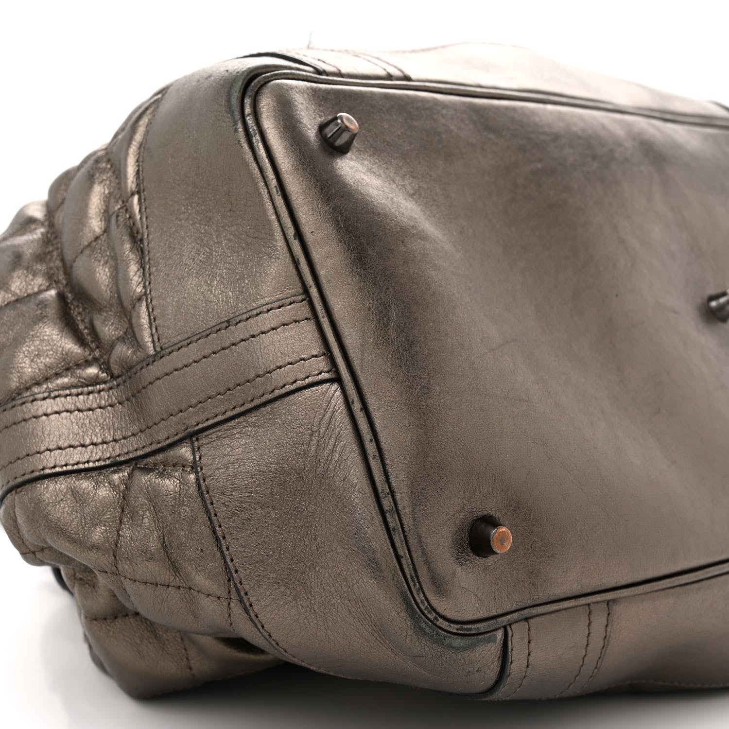 Burberry Calfskin Quilted Beaton Gunmetal 9 of 22