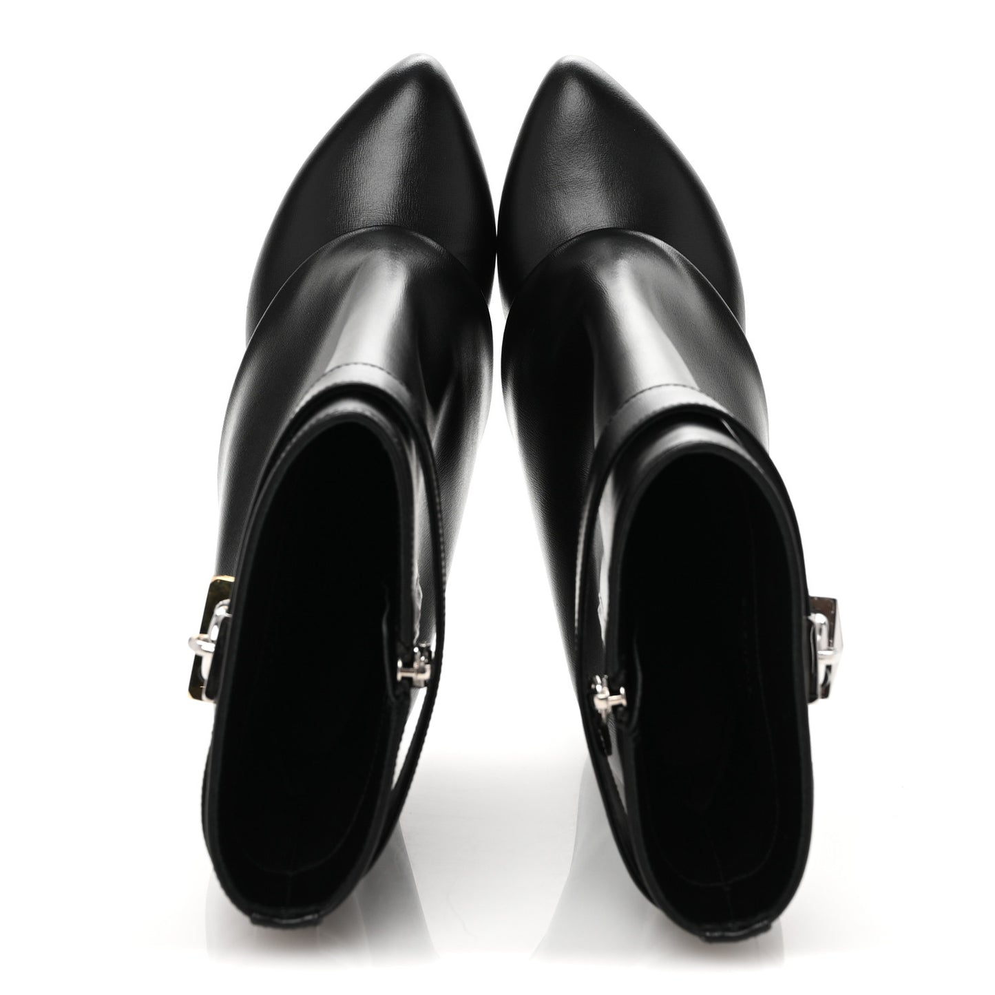 Calfskin Shark Lock Ankle Boots 40 Black