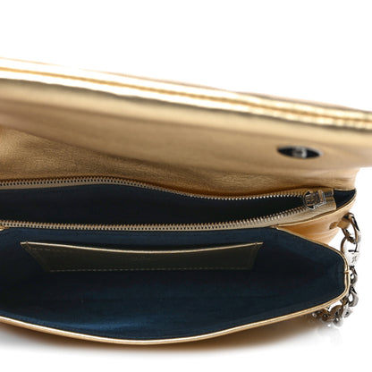 Louis Vuitton Metallic Lambskin Embossed Monogram Pochette Coussin Gold 5 of 9