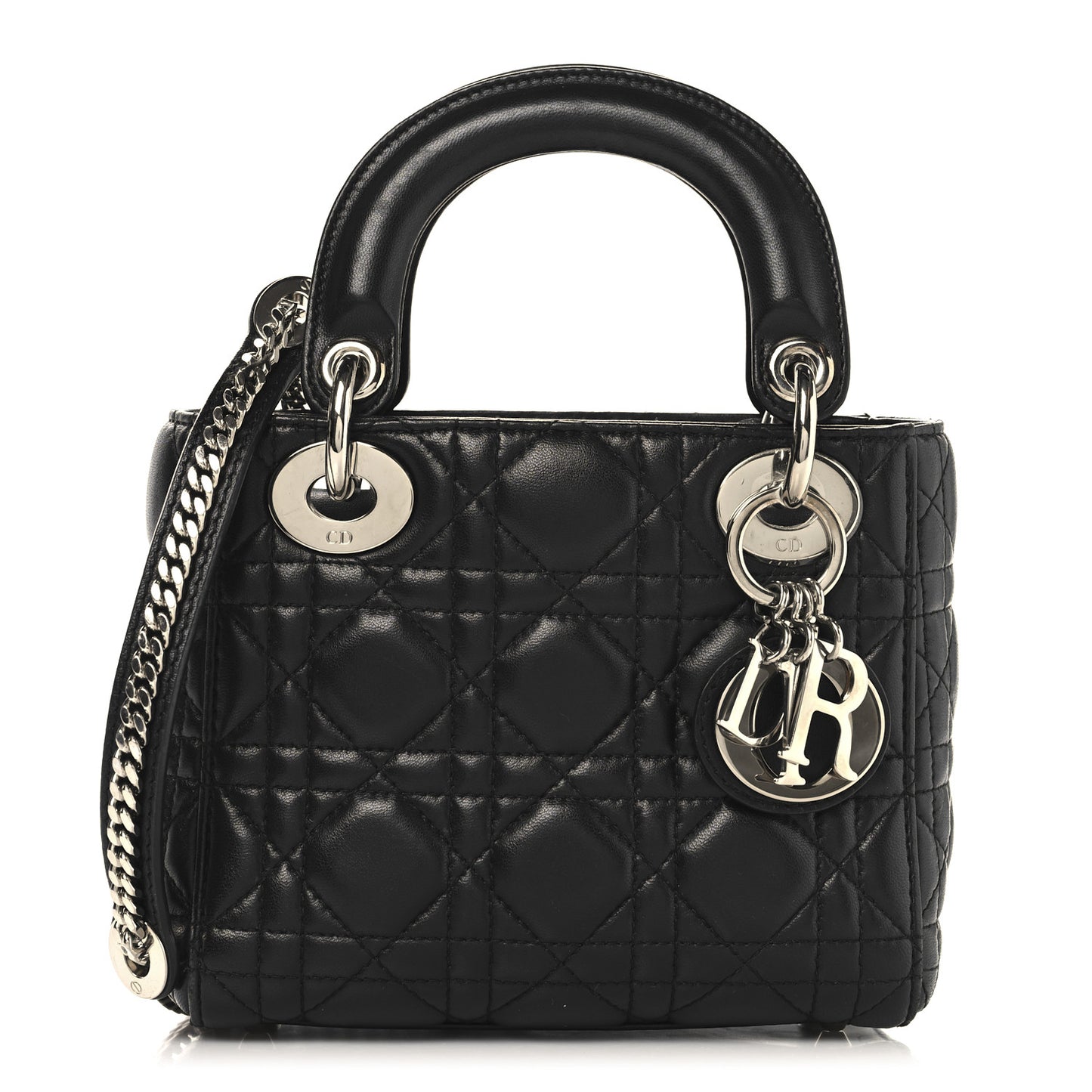 Lambskin Cannage Mini Lady Dior Black
