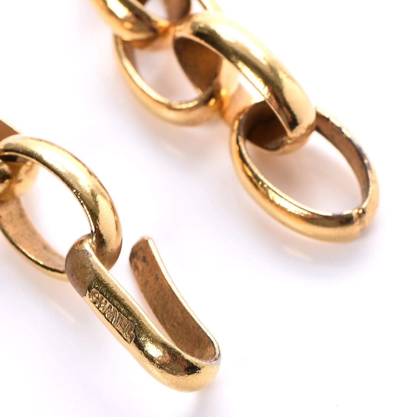 CC Medallion Long Chain Necklace Gold