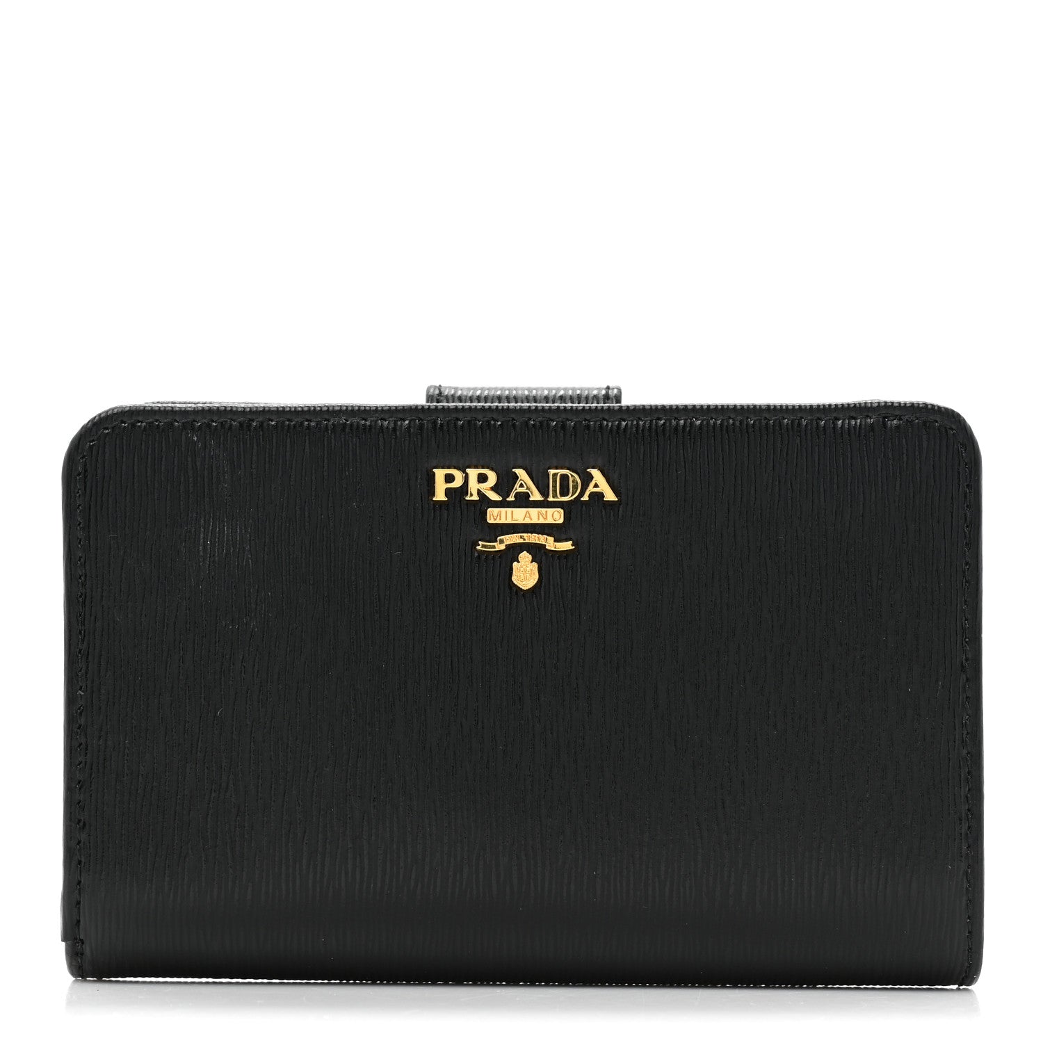 Prada Saffiano Metal Compact Wallet Black 1 of 12