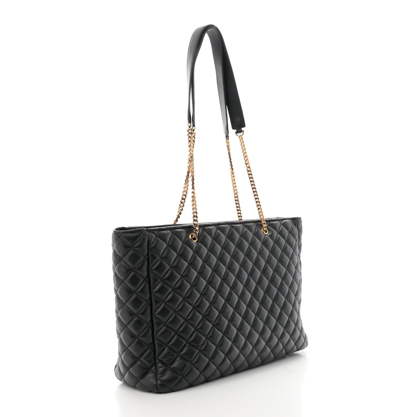 Nappa Quilted La Medusa Chain Tote Black
