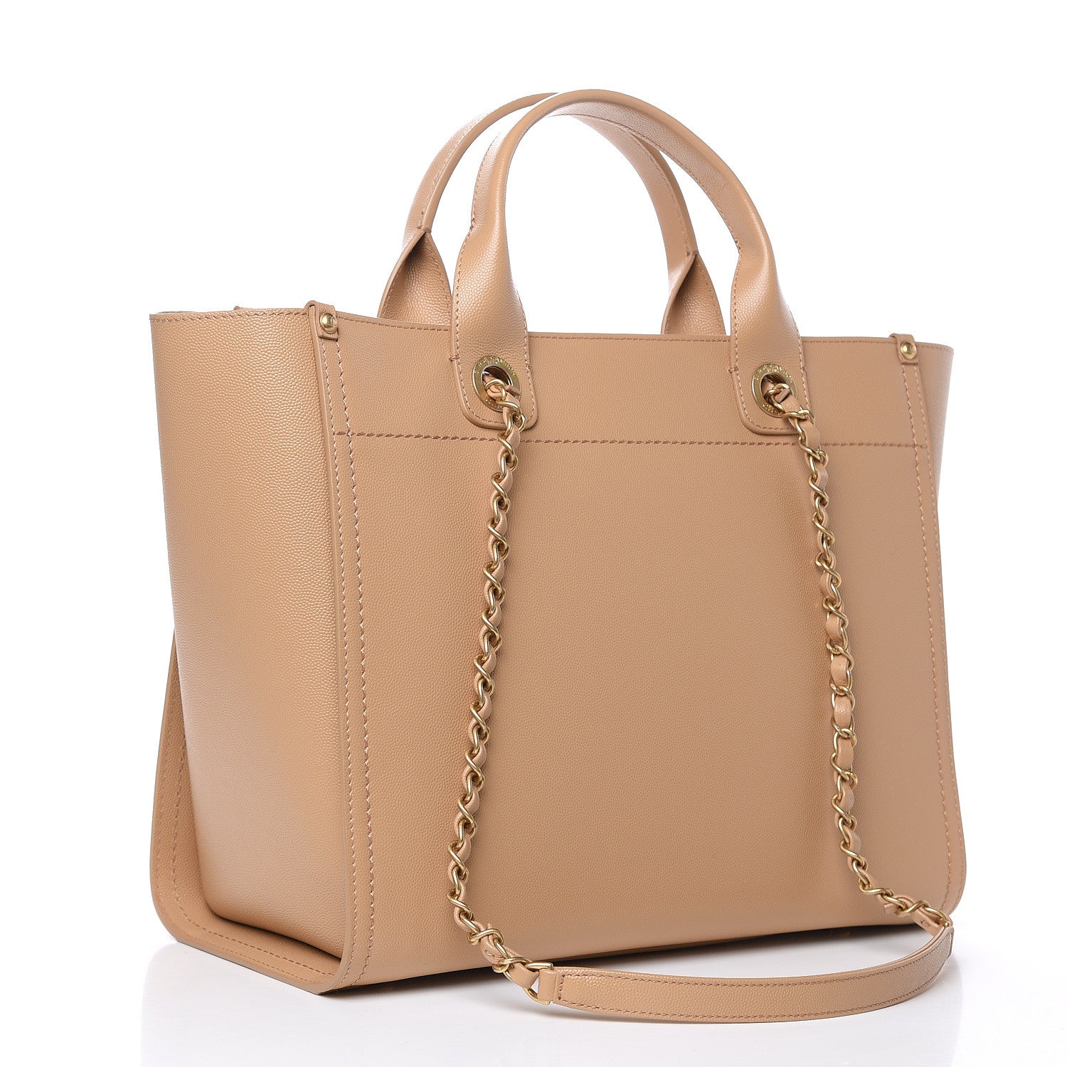 Chanel Caviar Small Studded Deauville Tote Beige 3 of 11