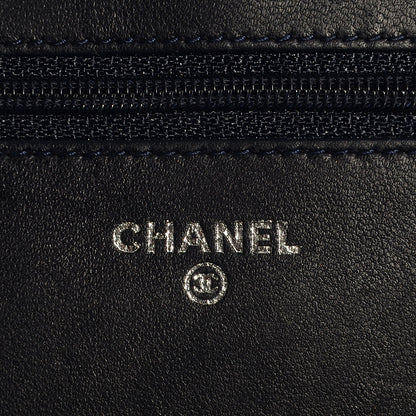 Chanel Lambskin Quilted Wallet On Chain WOC Navy Blue 6 of 9