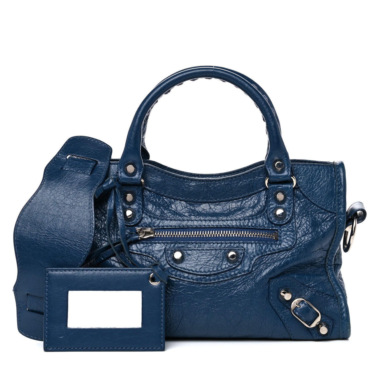 Balenciaga Agneau Classic Silver Hardware Mini City Bleu Profond 1 of 19