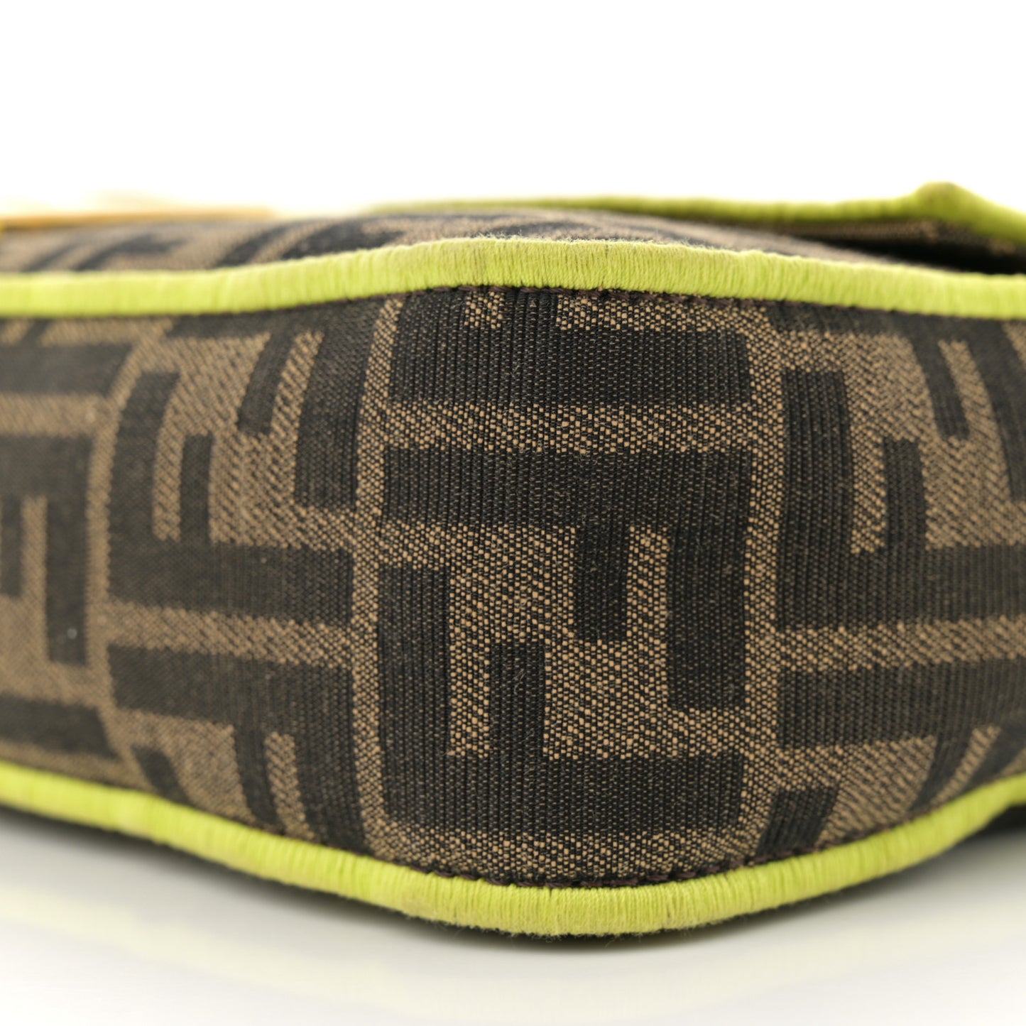 Fabric Jacquard FF 1974 Large Baguette Tobacco Moro Giallo Fluo