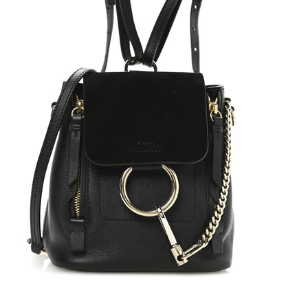 Chloe Suede Calfskin Mini Faye Backpack Black 8 of 10