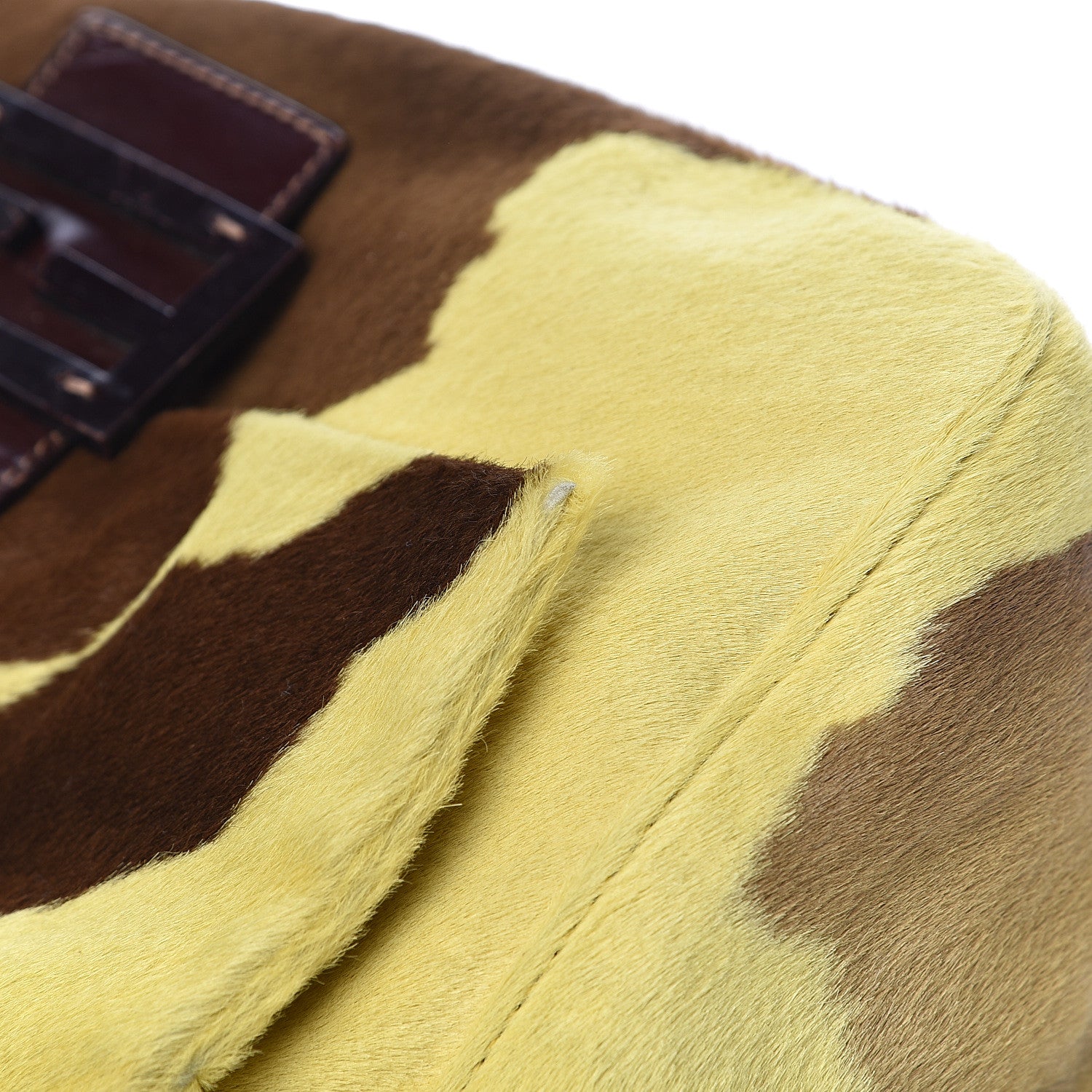 Fendi Calf Hair Mama Baguette Yellow Brown 12 of 18